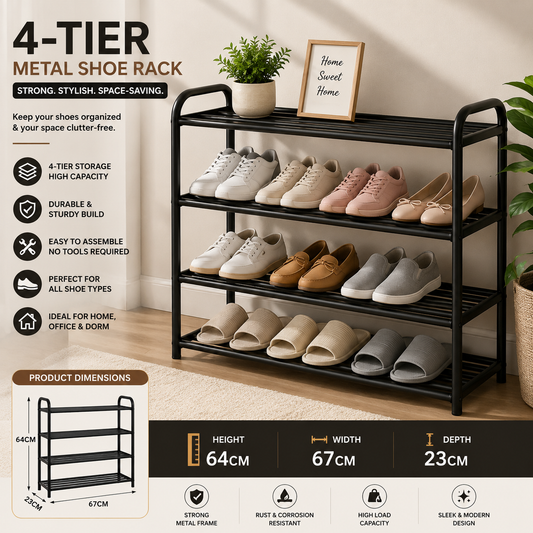 4-Tier Metal Shoe Rack Organizer
