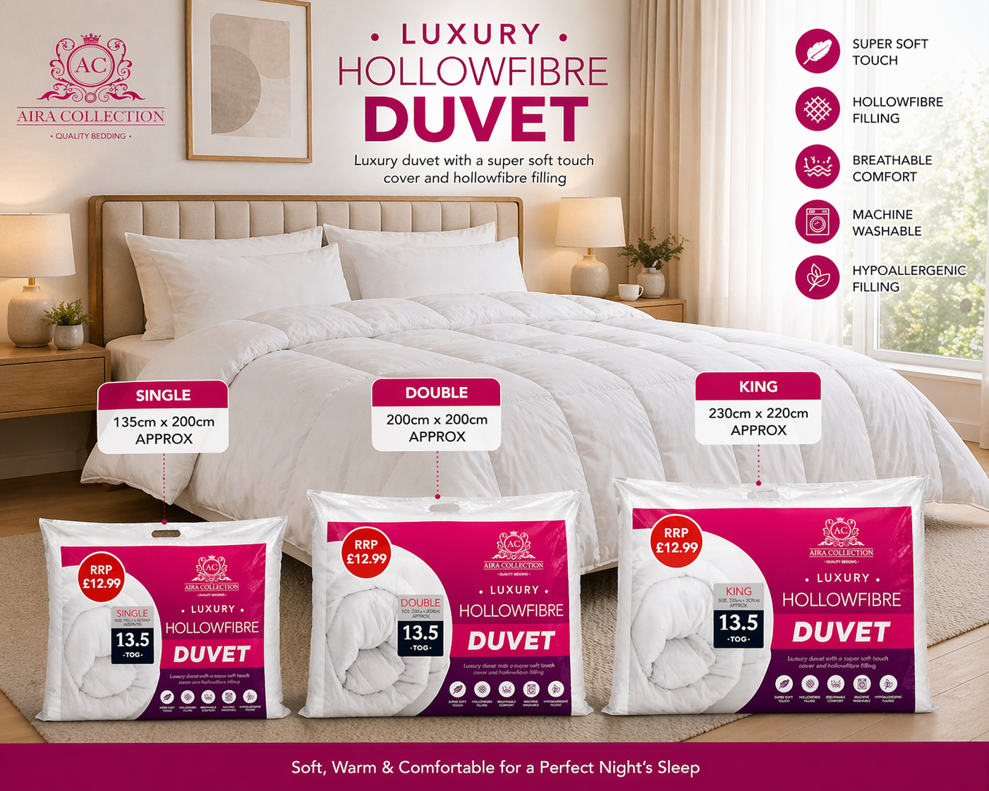 Luxury Hollow Fibre Duvet