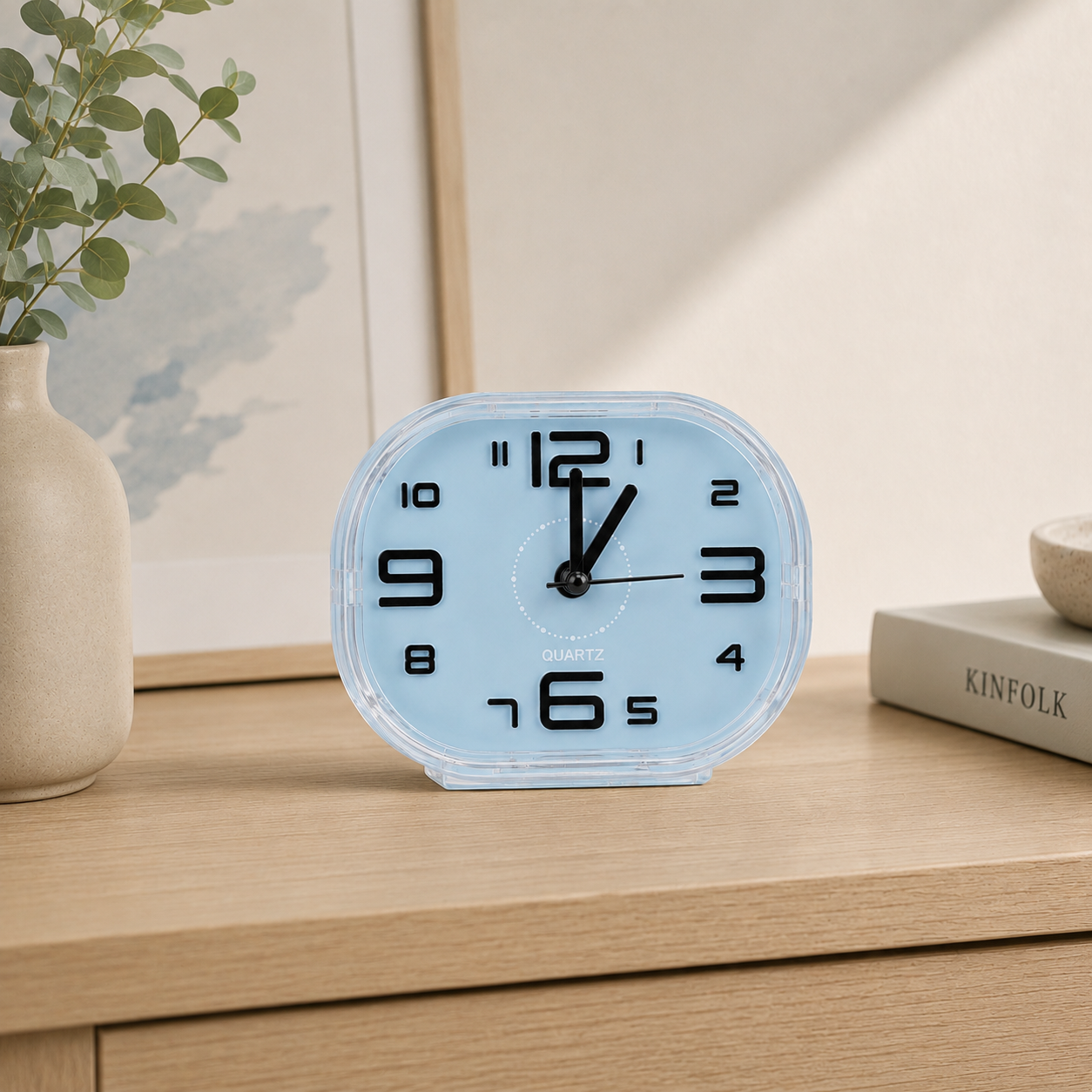 Mini Tabletop Alarm Clock -Compact Quartz Desk Clock