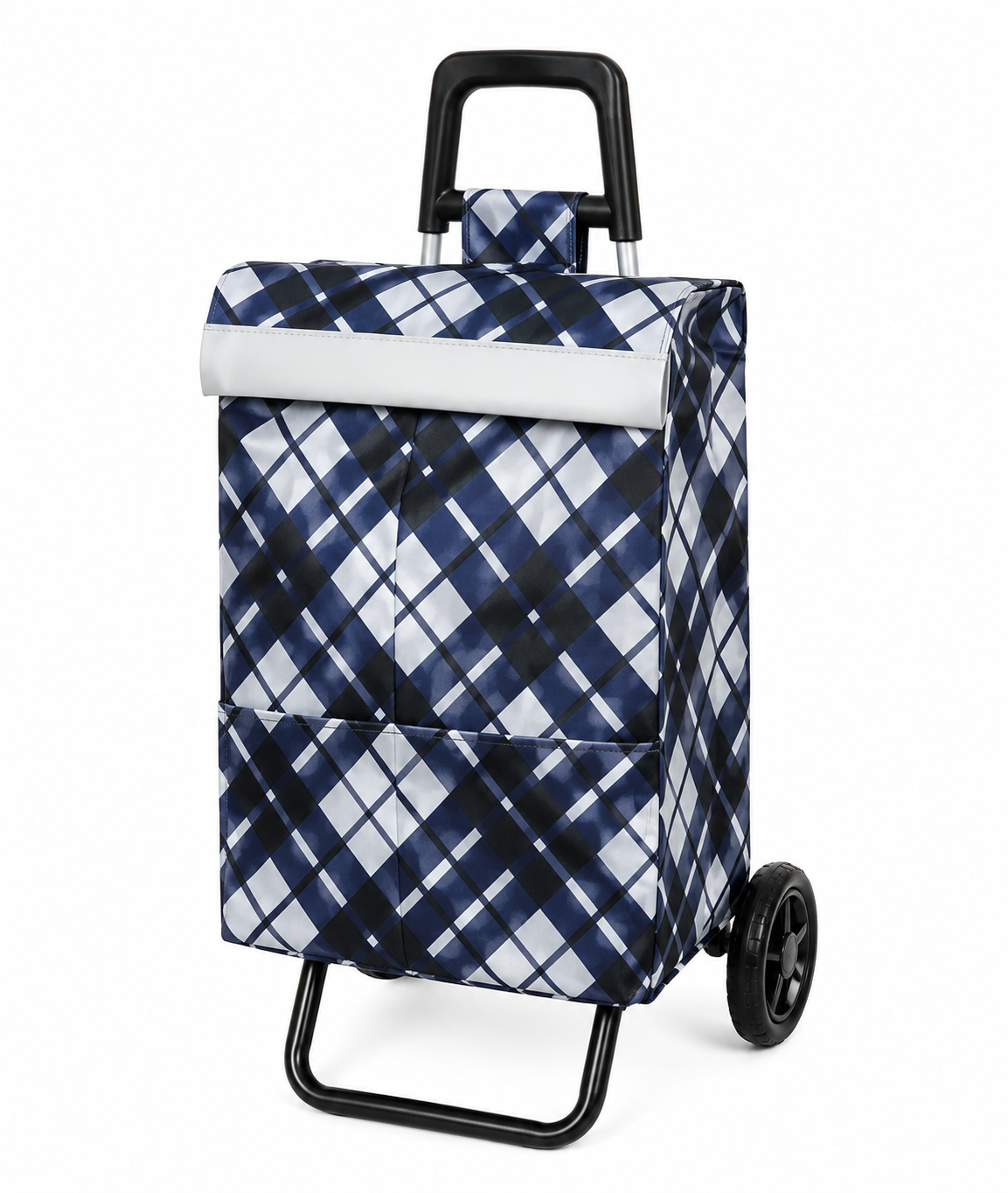 Square Shopping Trolley with Handle and Wheels