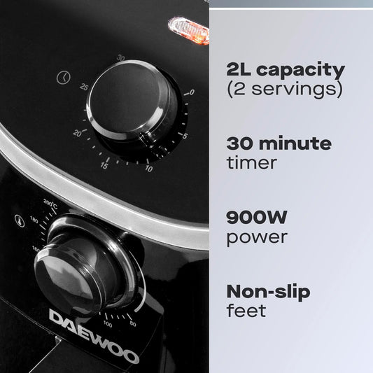 Daewoo 2L Compact Manual Air Fryer