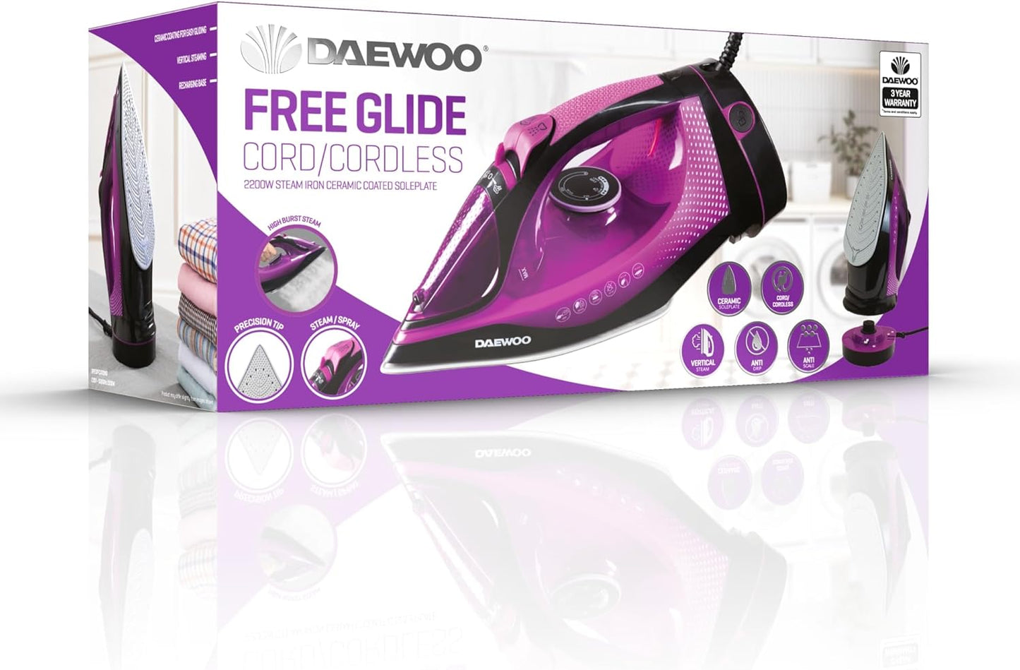 Daewoo Glide Iron, The Free Glide, 2200W Purple
