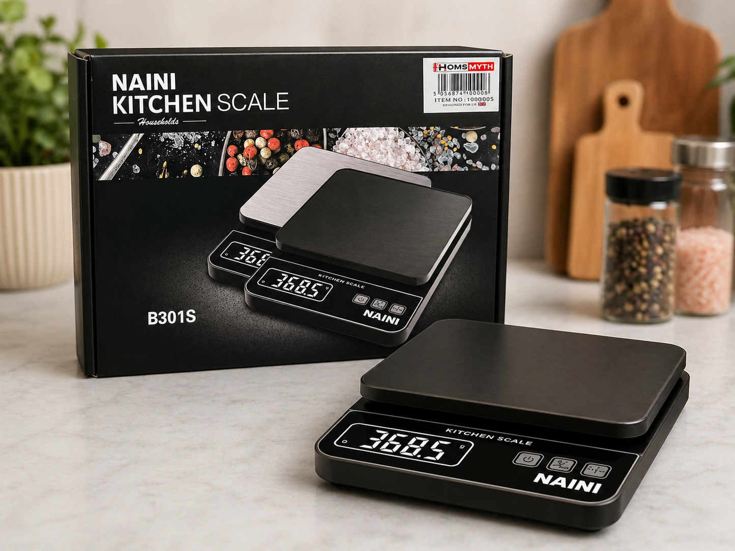 NAINI Digital Kitchen Scale B301S – High Precision Food Weighing Scale with LCD Display