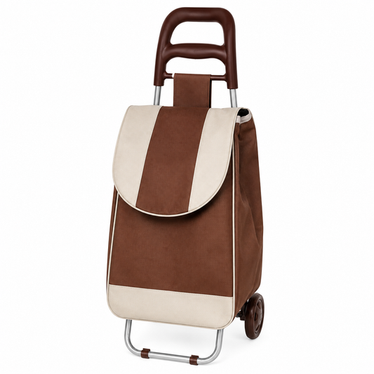 2 Wheel Shopping Trolley Bag with Handle – Lightweight Folding Grocery Cart on Wheels