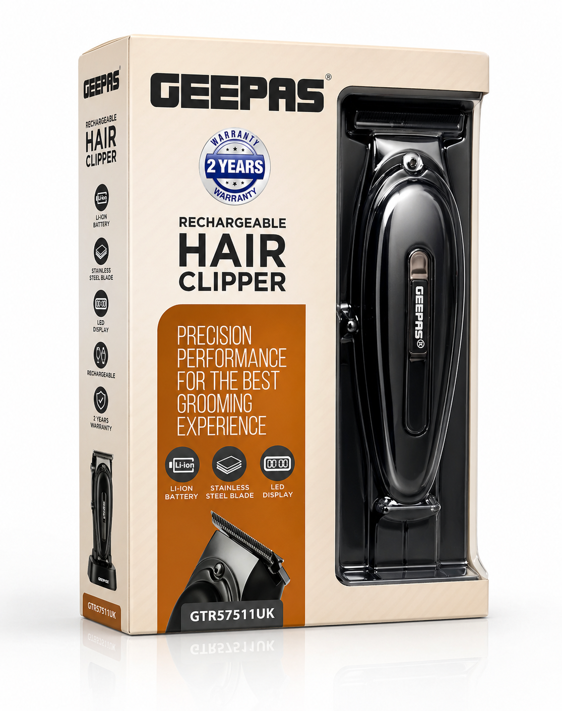 GEEPAS 6-In-1 Rechargeable Hair Clipper & Electric Trimmer