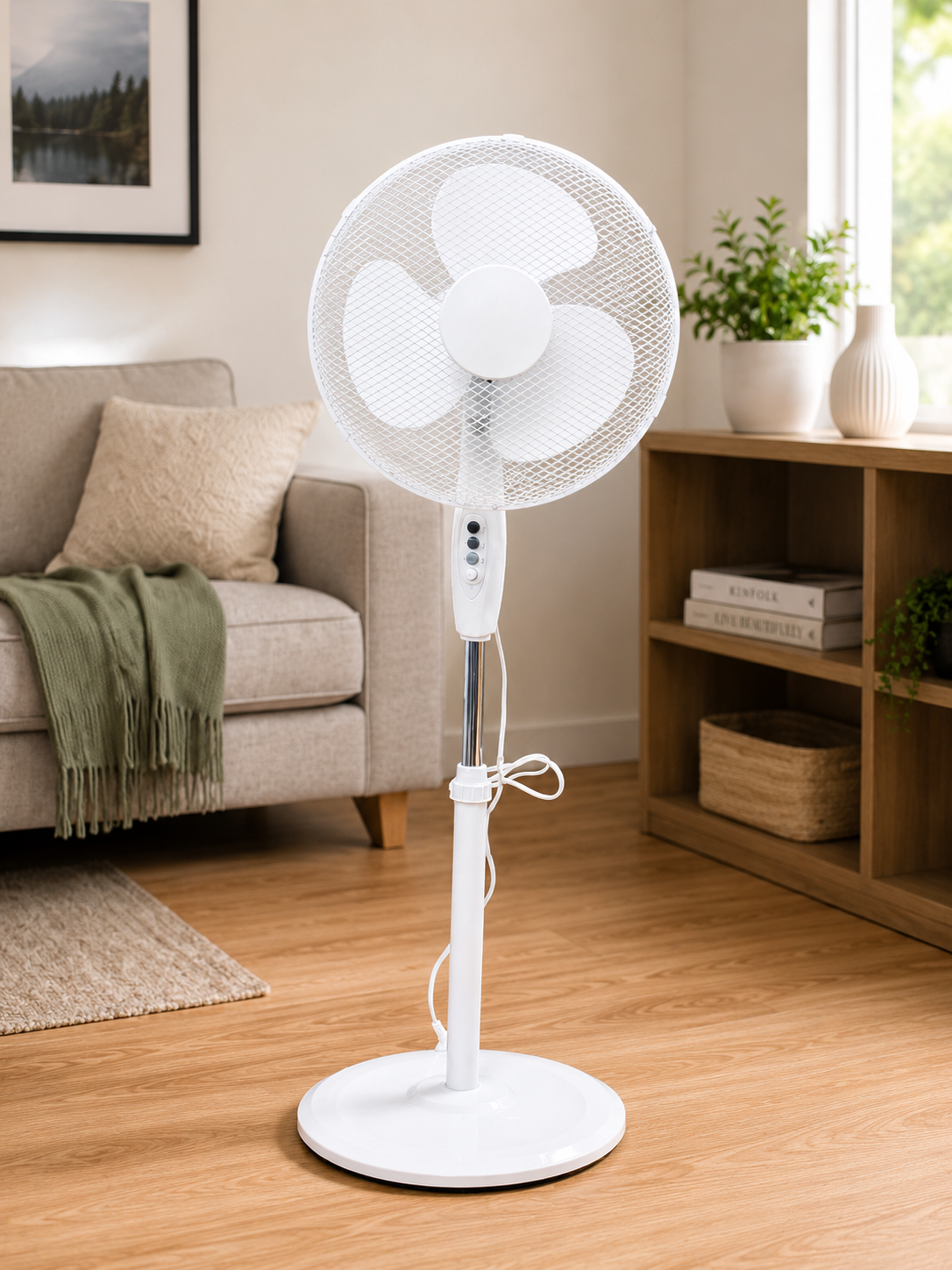 Daewoo 16" White Standing Fan