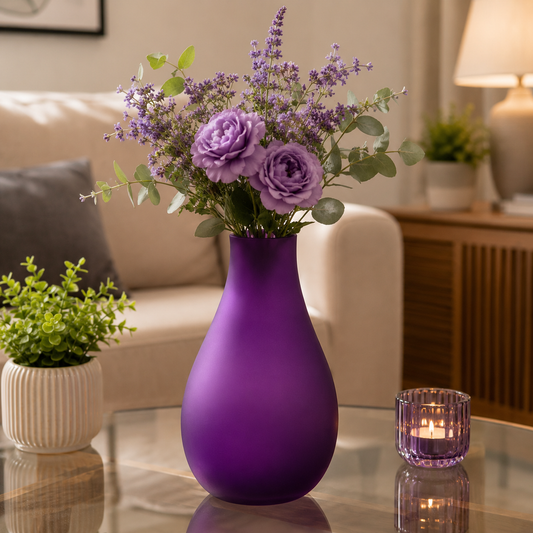 Purple Decorative Bottle Flower Vase 15–20cm