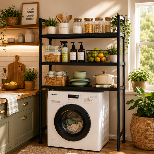 Over Washing Machine Storage Rack – 3 Tier Laundry Organizer Shelf