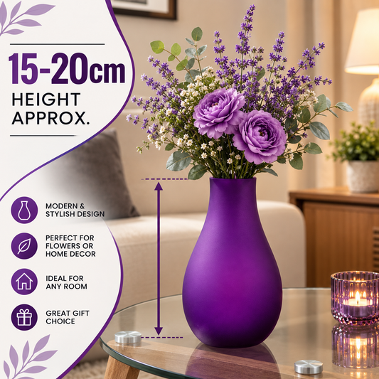 Purple Decorative Bottle Flower Vase 15–20cm