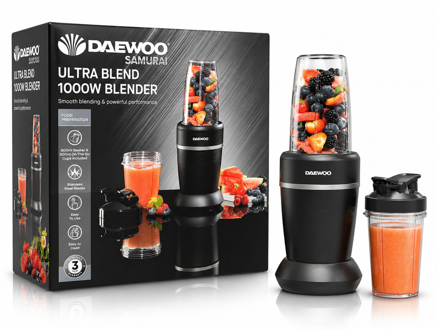 Daewoo Ultra Blend 1000W Personal Blender – High Power Smoothie Maker