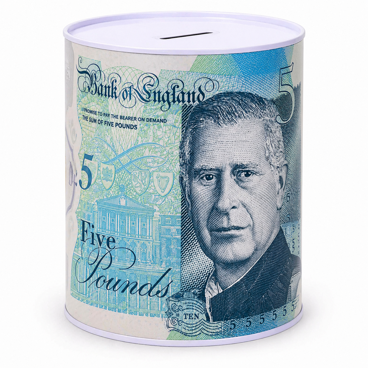 Money Tin Savings Bank – Metal Coin Box with Printed Banknote Designs, Available in 4 Sizes (Small, Medium, Large, Extra Large)