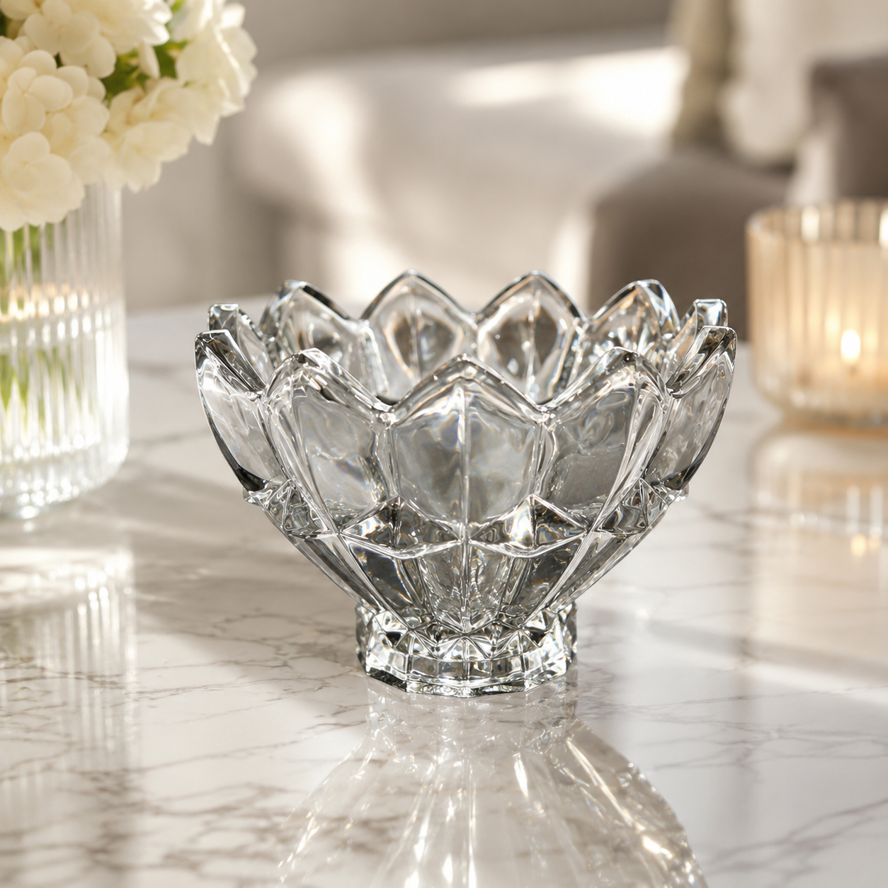 Luxury Black Crystal Glass Dessert Bowl