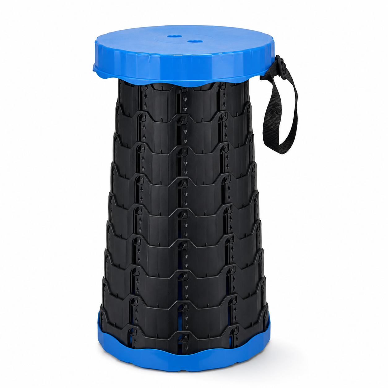 Portable Foldable Telescoping Stool with Adjustable Height and Carry Strap