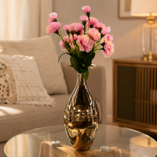 Luxury Metallic Gold Decorative Flower Vase 20–25cm