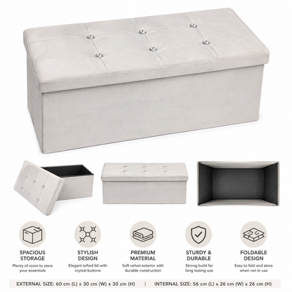 Foldable Storage Ottoman Box – Heavy Duty 150kg Capacity