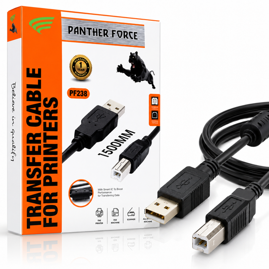 Panther Force USB 2.0 Printer Cable Type B High Speed 480Mbps