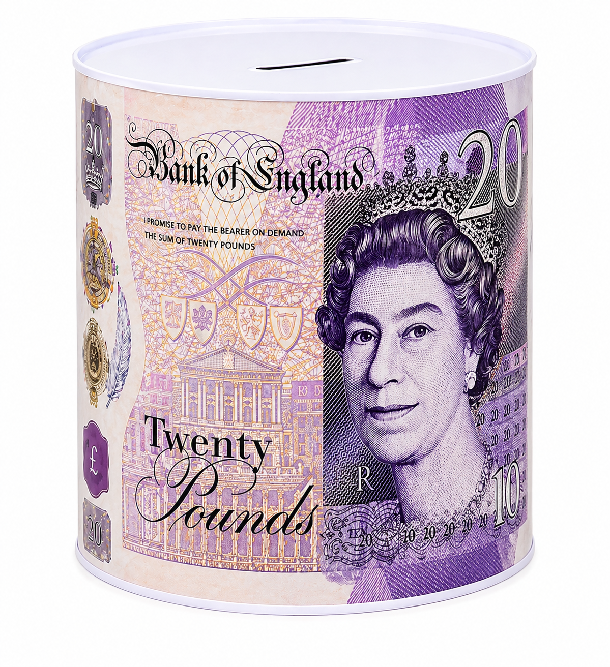 Money Tin Savings Bank – Metal Coin Box with Printed Banknote Designs, Available in 4 Sizes (Small, Medium, Large, Extra Large)
