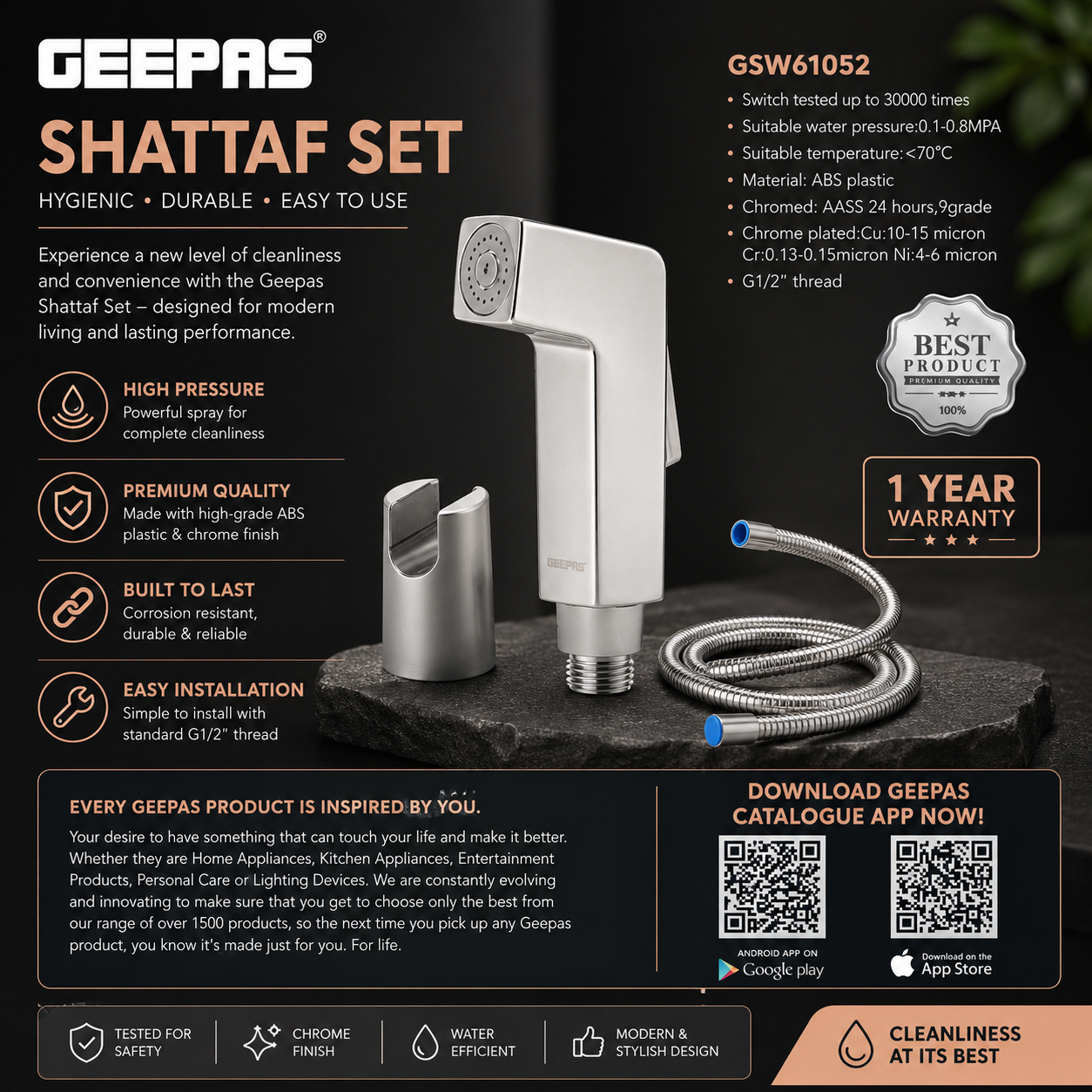 Handheld Bidet Sprayer Set Bathroom Toilet Spray Kit