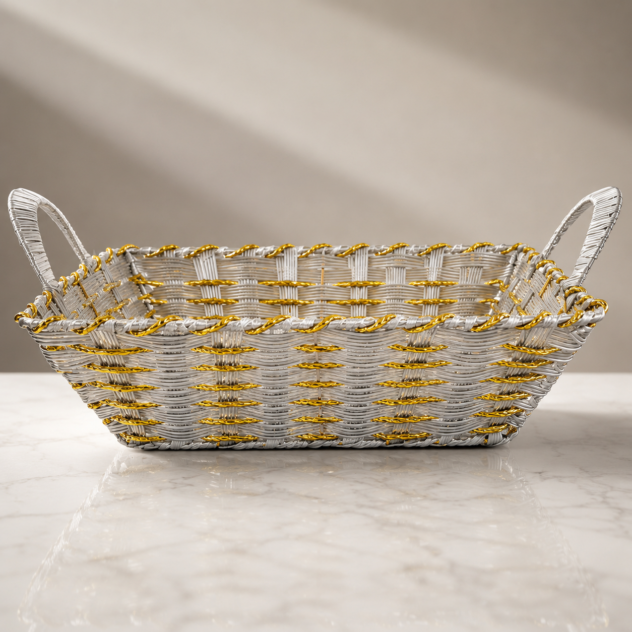 Rectangular Bread Basket with Handles