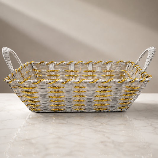 Rectangular Bread Basket with Handles