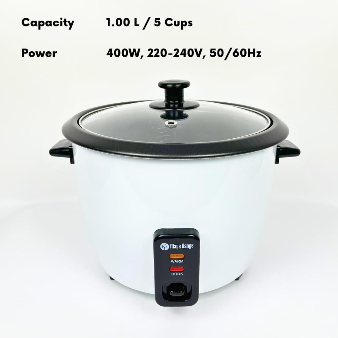 Maya Range Electric Rice Cooker & Steamer - 1L (5 Cups)