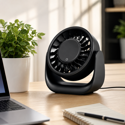 Warmco DS1 USB Desk Fan 6.4in 3 Speed Touch Control