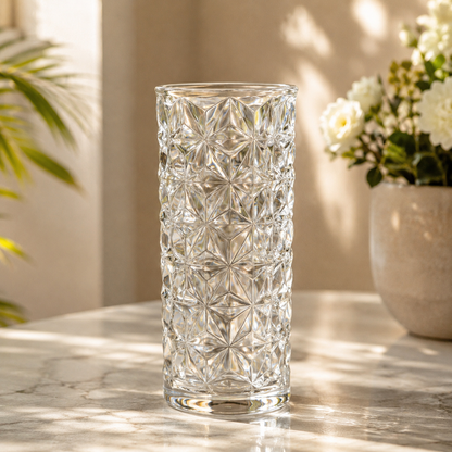 Luxury Crystal Style Flower Vase Clear Plastic