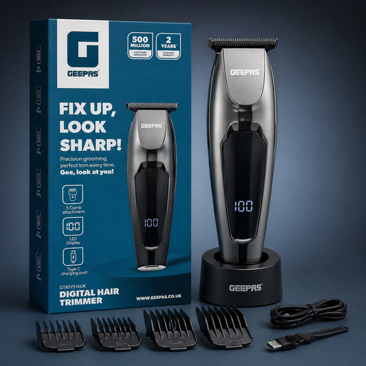 GEEPAS Rechargeable Digital Hair Trimmer