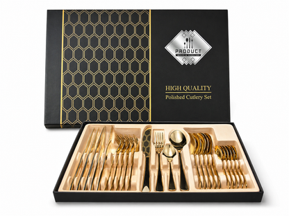 Luxury Gold Polished Cutlery Set -Dining Collection