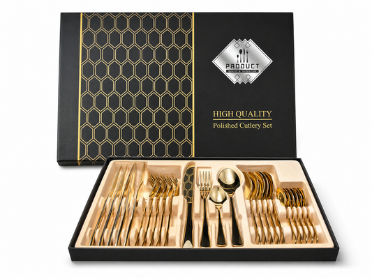Luxury Gold Polished Cutlery Set -Dining Collection