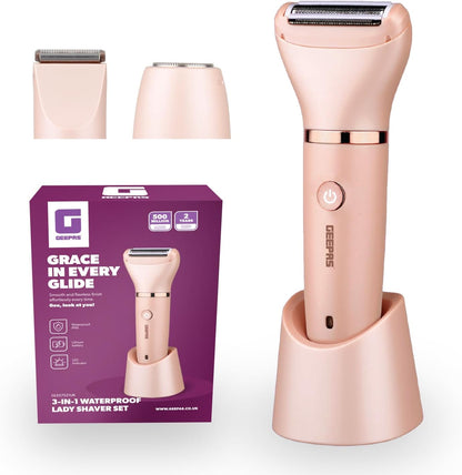 GEEPAS 3-in-1 Waterproof Lady Shaver Set