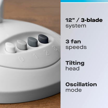 Daewoo 12 Inch Oscillating Desk Fan