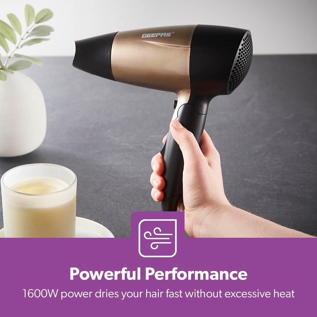 Geepas 1600W Foldable Travel Hair Dryer