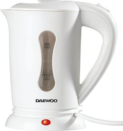 Daewoo 0.5L Travel Plastic Kettle White