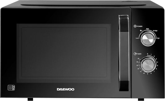 Daewoo 23L 800W Manual Microwave – Black | Extra-Large Capacity