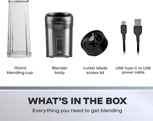 Daewoo Cordless Portable Blender – 450ml