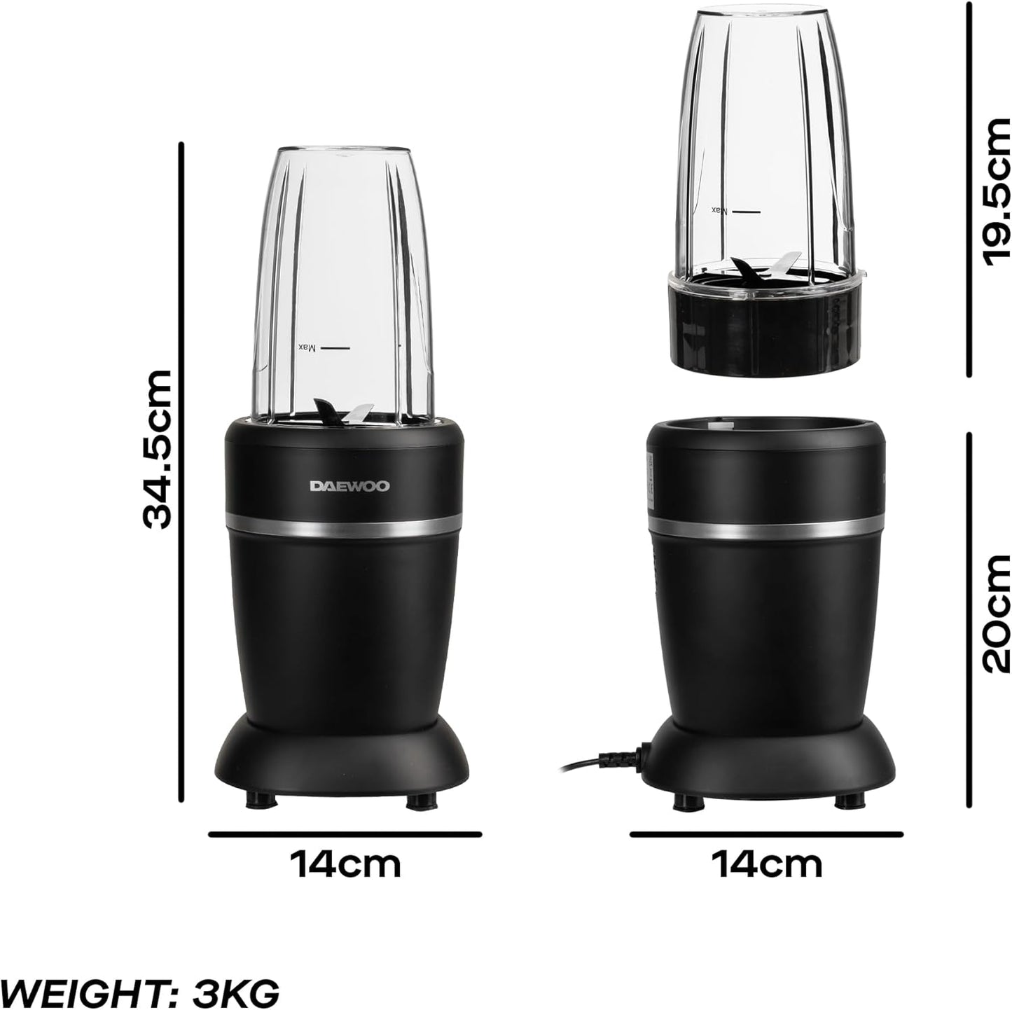 Daewoo Ultra Blend 1000W Personal Blender – High Power Smoothie Maker