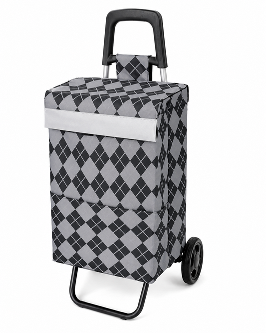 Square Shopping Trolley with Handle and Wheels