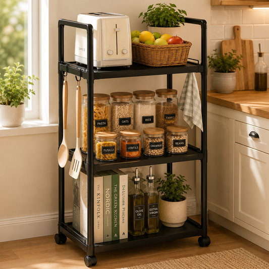 Multi-Function 3-Tier Storage Rack with Wheels