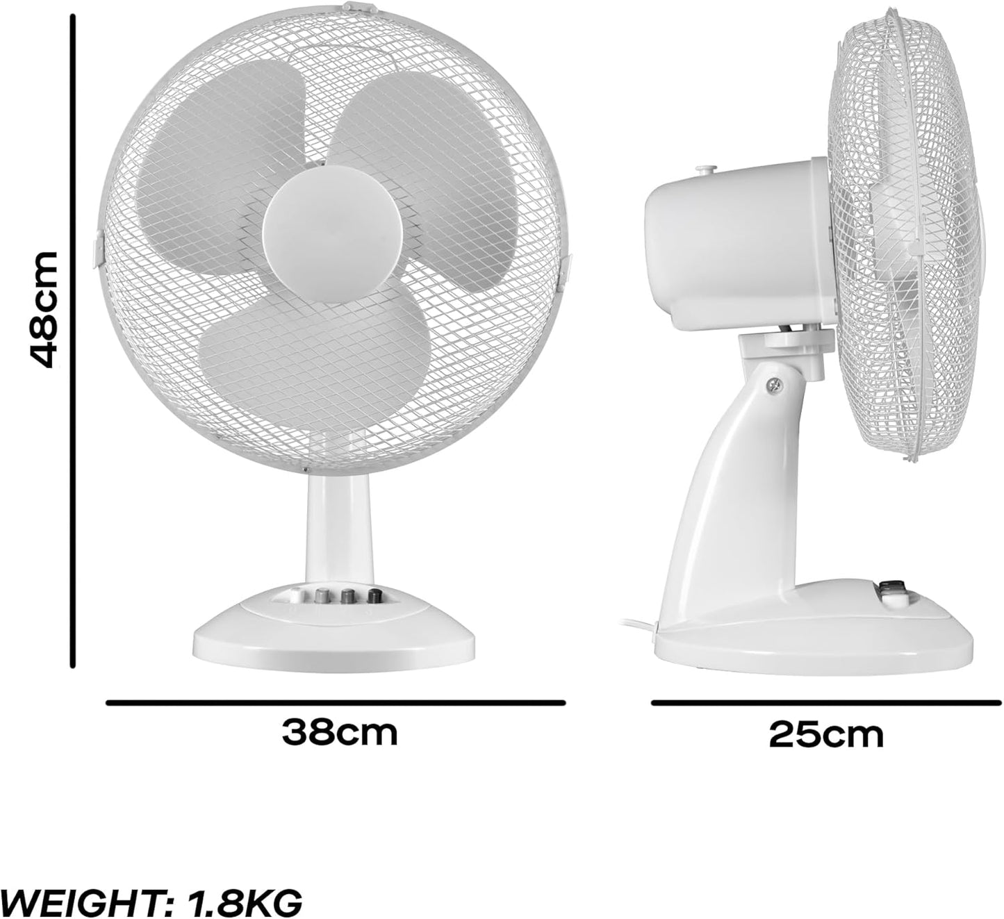 Daewoo 12 Inch Oscillating Desk Fan