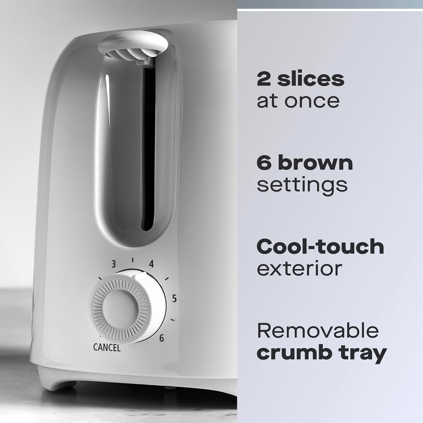 Daewoo 2 Slice Toaster – 700W Compact White Toaster
