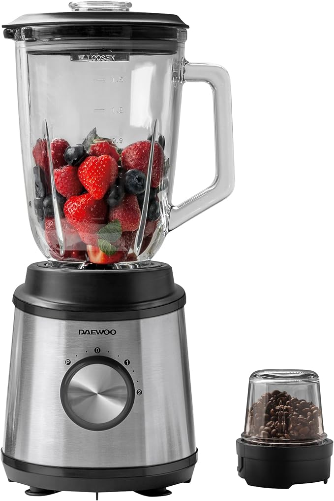 Daewoo 2-in-1 Jug Blender & Grinder – 1500ml Family Blender  Black