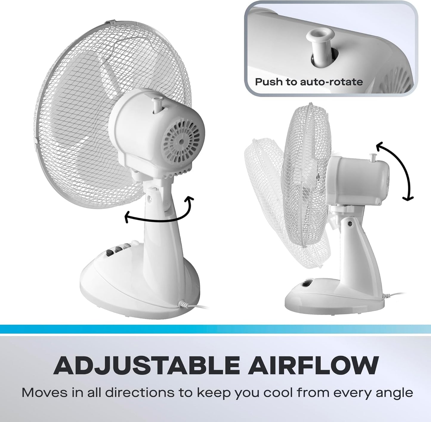 Daewoo 12 Inch Oscillating Desk Fan