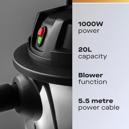 Daewoo 1000W Wet & Dry Vacuum Cleaner 20L