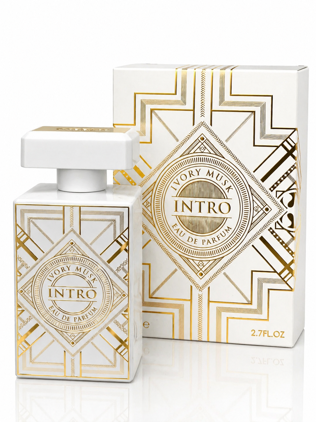 Maison Alhambra Ivory Musk Intro Eau de Parfum 80ml – Elegant White & Gold Luxury Fragrance