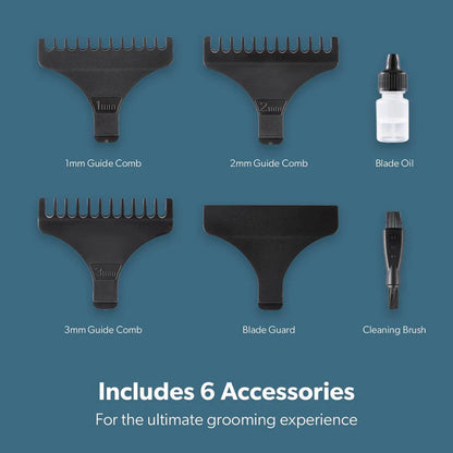 GEEPAS 6-In-1 Rechargeable Hair Clipper & Electric Trimmer
