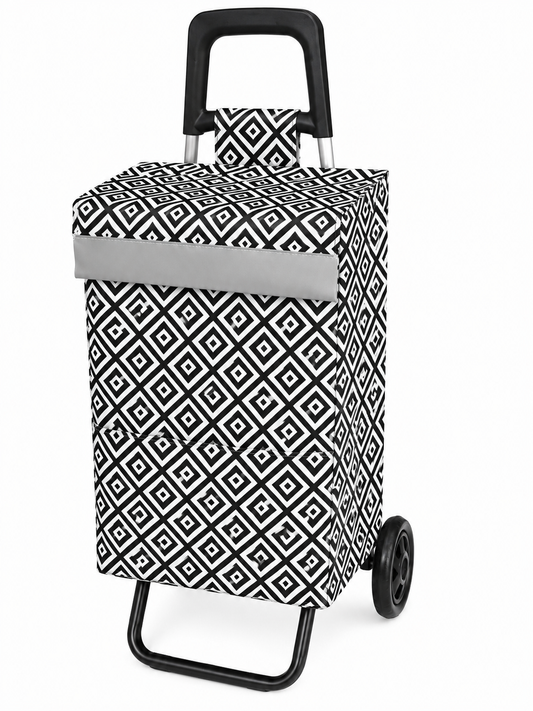 Square Shopping Trolley with Handle and Wheels