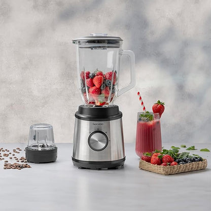 Daewoo 2-in-1 Jug Blender & Grinder – 1500ml Family Blender  Black