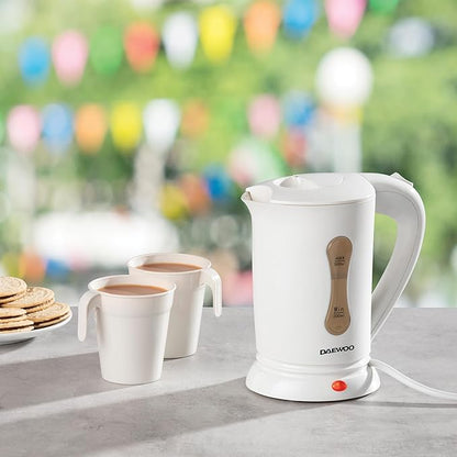 Daewoo 0.5L Travel Plastic Kettle White