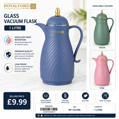 Royal Ford Glass Vacuum Flask 1L